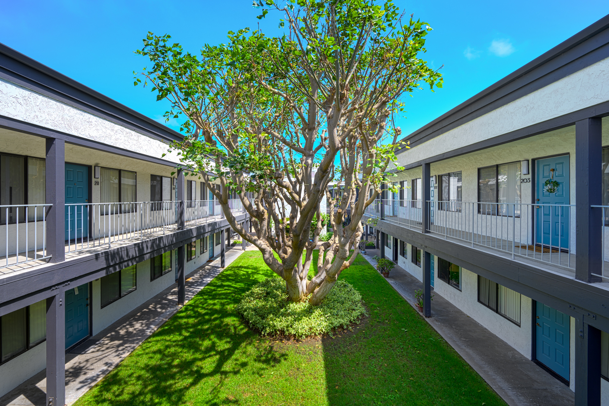 This image shows the exterior of one of the Silverado apartment units